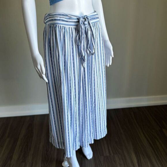 Gap Blue & White Striped Tie Waist Skirt Size 10 - Picture 2 of 8